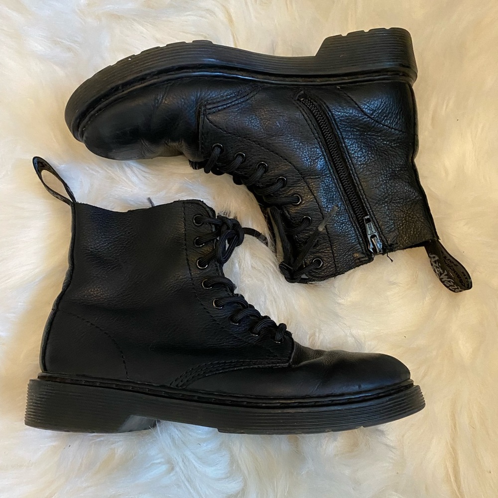 Kids black Dr. Martens with plenty of fun life